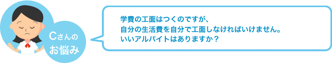 学費の工面はつくのですが、 自分の生活費を自分で工面しなければいけません。 いいアルバイトはありますか？